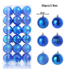 Christmas Tree Balls Ornaments Shatterproof 3shades 3cm 24/36pcs - Festive Fancies