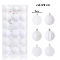 Christmas Tree Balls Ornaments Shatterproof 3shades 3cm 24/36pcs - Festive Fancies