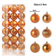 Christmas Tree Balls Ornaments Shatterproof 3shades 3cm 24/36pcs - Festive Fancies