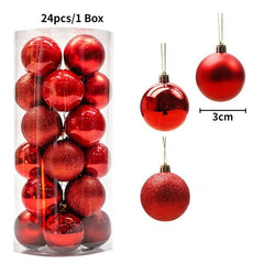 Christmas Tree Balls Ornaments Shatterproof 3shades 3cm 24/36pcs - Festive Fancies