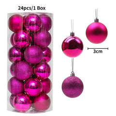 Christmas Tree Balls Ornaments Shatterproof 3shades 3cm 24/36pcs - Festive Fancies