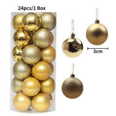 Christmas Tree Balls Ornaments Shatterproof 3shades 3cm 24/36pcs - Festive Fancies