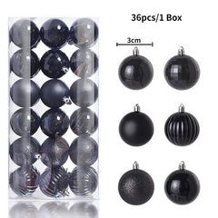 Christmas Tree Balls Ornaments Shatterproof 3shades 3cm 24/36pcs - Festive Fancies