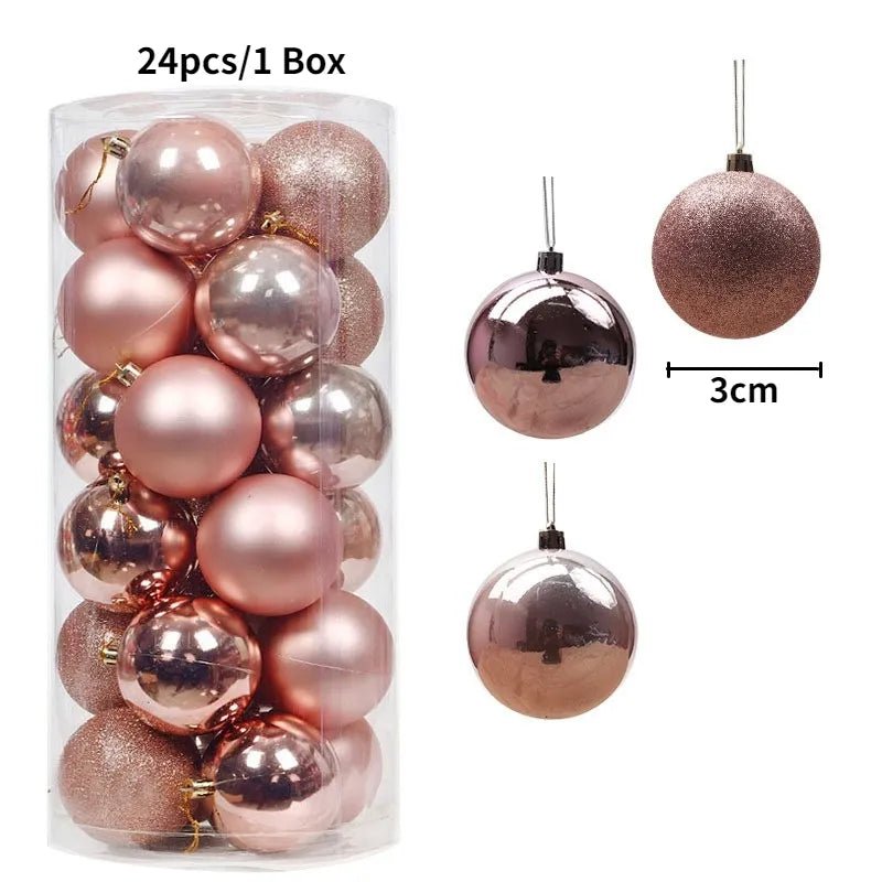 Christmas Tree Balls Ornaments Shatterproof 3shades 3cm 24/36pcs - Festive Fancies