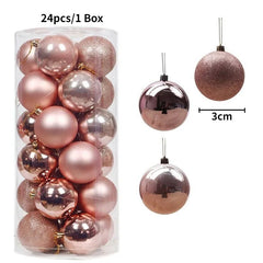 Christmas Tree Balls Ornaments Shatterproof 3shades 3cm 24/36pcs - Festive Fancies