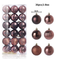 Christmas Tree Balls Ornaments Shatterproof 3shades 3cm 24/36pcs - Festive Fancies
