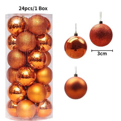 Christmas Tree Balls Ornaments Shatterproof 3shades 3cm 24/36pcs - Festive Fancies