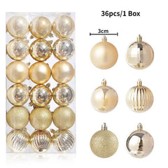 Christmas Tree Balls Ornaments Shatterproof 3shades 3cm 24/36pcs - Festive Fancies