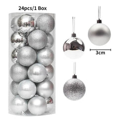 Christmas Tree Balls Ornaments Shatterproof 3shades 3cm 24/36pcs - Festive Fancies