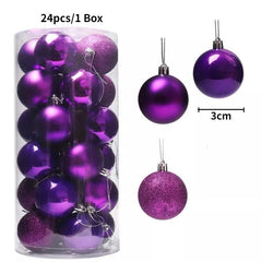 Christmas Tree Balls Ornaments Shatterproof 3shades 3cm 24/36pcs - Festive Fancies