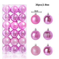Christmas Tree Balls Ornaments Shatterproof 3shades 3cm 24/36pcs - Festive Fancies