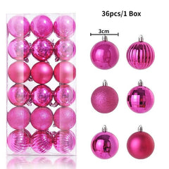 Christmas Tree Balls Ornaments Shatterproof 3shades 3cm 24/36pcs - Festive Fancies