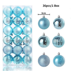 Christmas Tree Balls Ornaments Shatterproof 3shades 3cm 24/36pcs - Festive Fancies