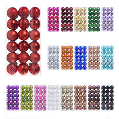 Christmas Tree Balls Ornaments Shatterproof 3shades 3cm 24/36pcs - Festive Fancies