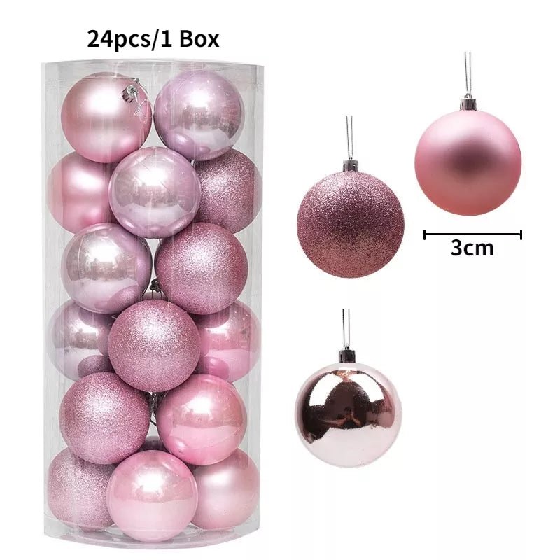 Christmas Tree Balls Ornaments Shatterproof 3shades 3cm 24/36pcs - Festive Fancies