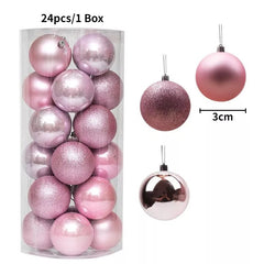 Christmas Tree Balls Ornaments Shatterproof 3shades 3cm 24/36pcs - Festive Fancies