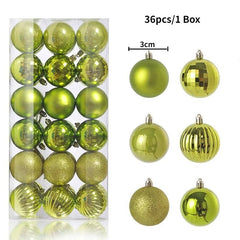 Christmas Tree Balls Ornaments Shatterproof 3shades 3cm 24/36pcs - Festive Fancies