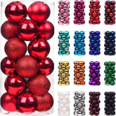 Christmas Tree Balls Ornaments Shatterproof 3shades 3cm 24/36pcs - Festive Fancies