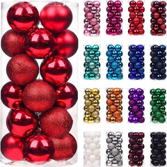 Christmas Tree Balls Ornaments Shatterproof 3shades 3cm 24/36pcs - Festive Fancies