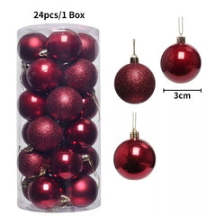 Christmas Tree Balls Ornaments Shatterproof 3shades 3cm 24/36pcs - Festive Fancies