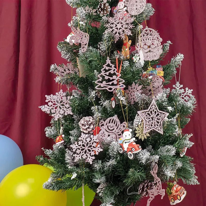 Christmas Tree Decoration Glitter Hanging Ornaments 20/42pcs - Festive Fancies
