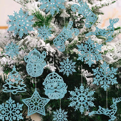Christmas Tree Decoration Glitter Hanging Ornaments 20/42pcs - Festive Fancies