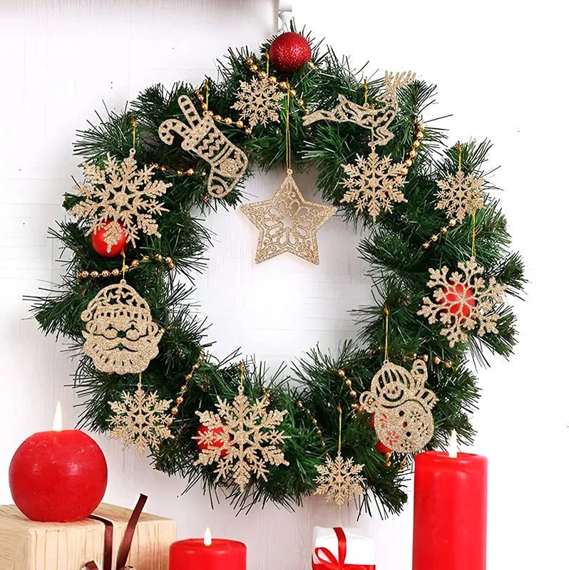 Christmas Tree Decoration Glitter Hanging Ornaments 20/42pcs - Festive Fancies