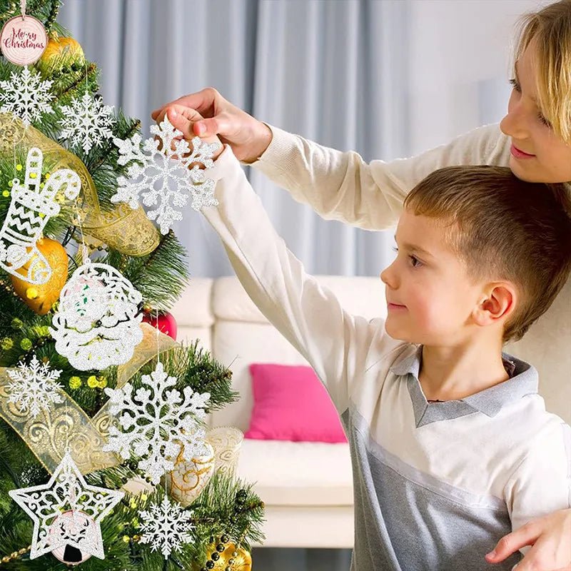 Christmas Tree Decoration Glitter Hanging Ornaments 20/42pcs - Festive Fancies