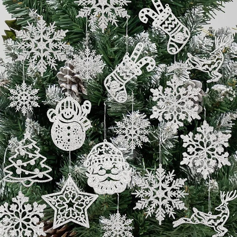 Christmas Tree Decoration Glitter Hanging Ornaments 20/42pcs - Festive Fancies