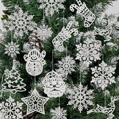 Christmas Tree Decoration Glitter Hanging Ornaments 20/42pcs - Festive Fancies
