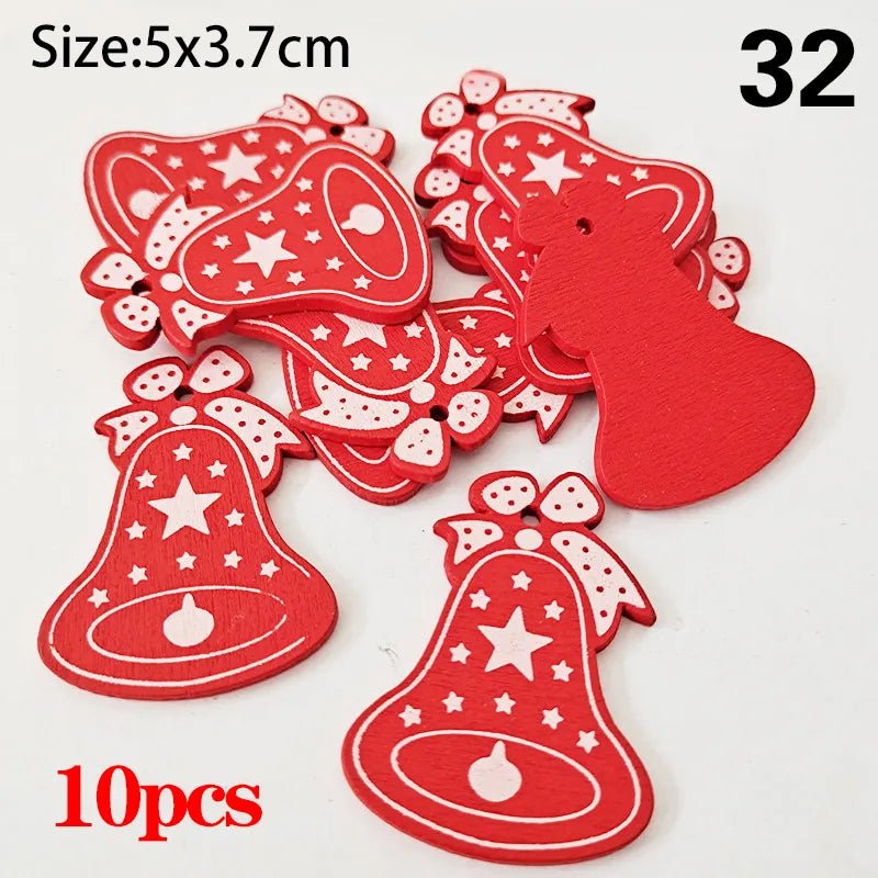 Christmas Wooden Ornaments Hanging Pendants - Festive Fancies