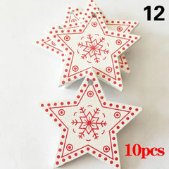 Christmas Wooden Ornaments Hanging Pendants - Festive Fancies