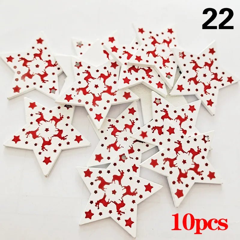 Christmas Wooden Ornaments Hanging Pendants - Festive Fancies