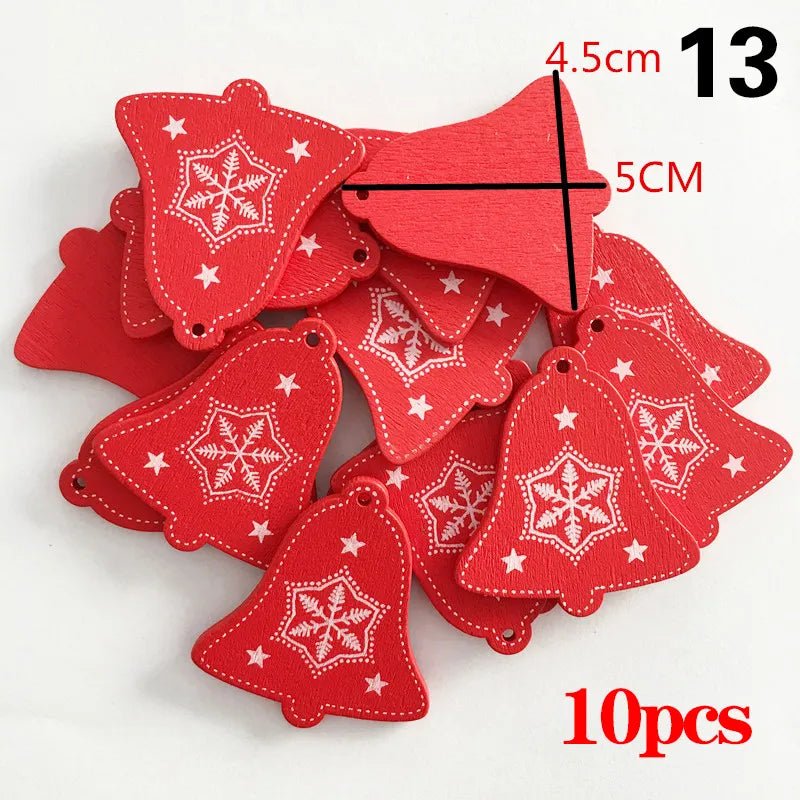 Christmas Wooden Ornaments Hanging Pendants - Festive Fancies