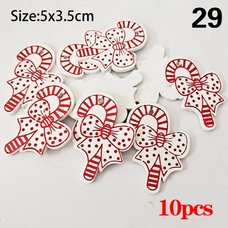 Christmas Wooden Ornaments Hanging Pendants - Festive Fancies