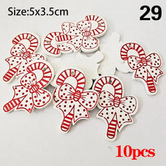 Christmas Wooden Ornaments Hanging Pendants - Festive Fancies