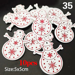 Christmas Wooden Ornaments Hanging Pendants - Festive Fancies