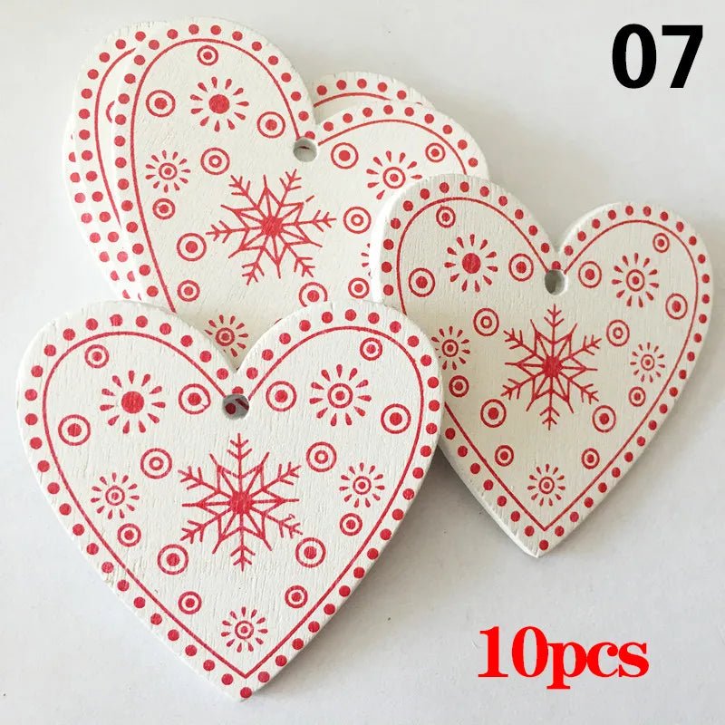 Christmas Wooden Ornaments Hanging Pendants - Festive Fancies