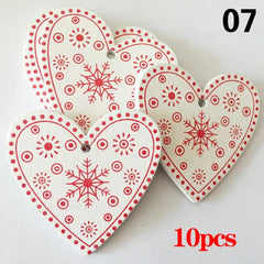 Christmas Wooden Ornaments Hanging Pendants - Festive Fancies