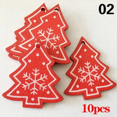 Christmas Wooden Ornaments Hanging Pendants - Festive Fancies