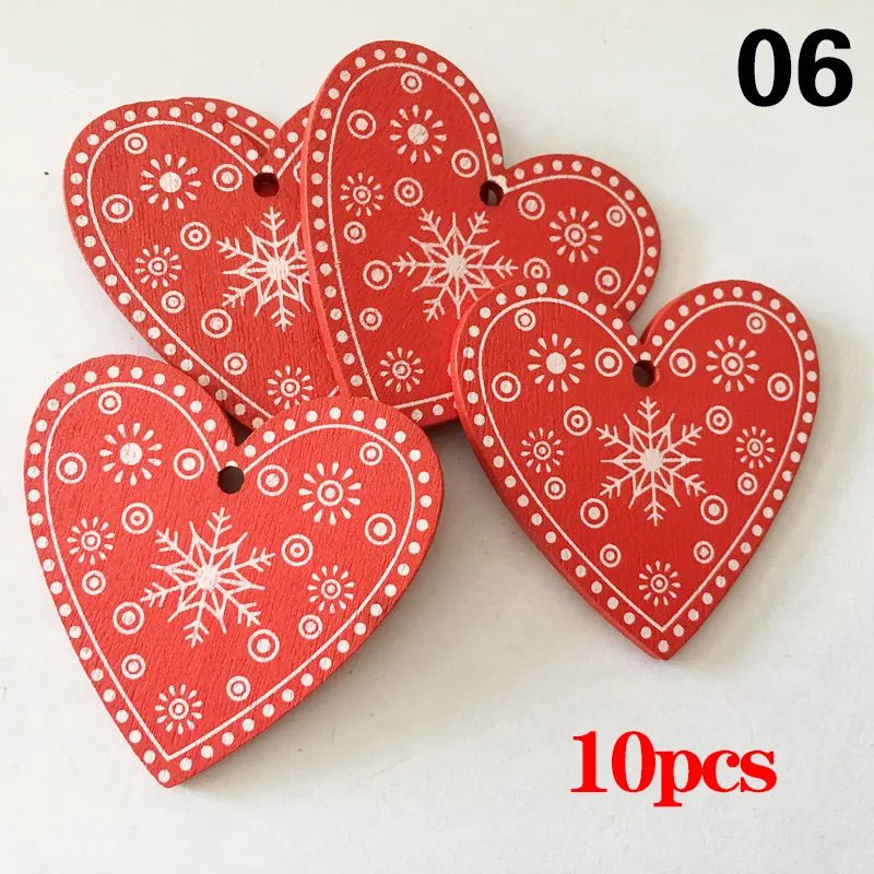 Christmas Wooden Ornaments Hanging Pendants - Festive Fancies