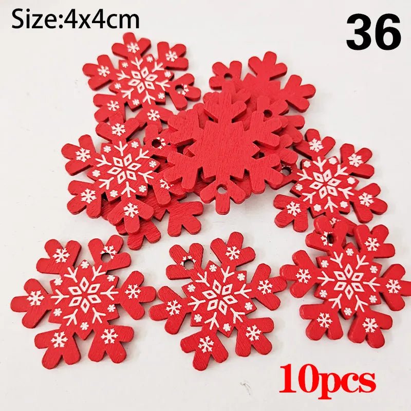 Christmas Wooden Ornaments Hanging Pendants - Festive Fancies
