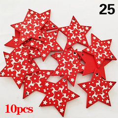 Christmas Wooden Ornaments Hanging Pendants - Festive Fancies
