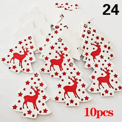 Christmas Wooden Ornaments Hanging Pendants - Festive Fancies