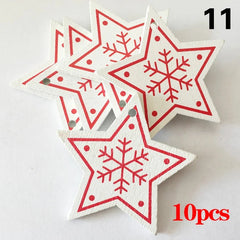 Christmas Wooden Ornaments Hanging Pendants - Festive Fancies
