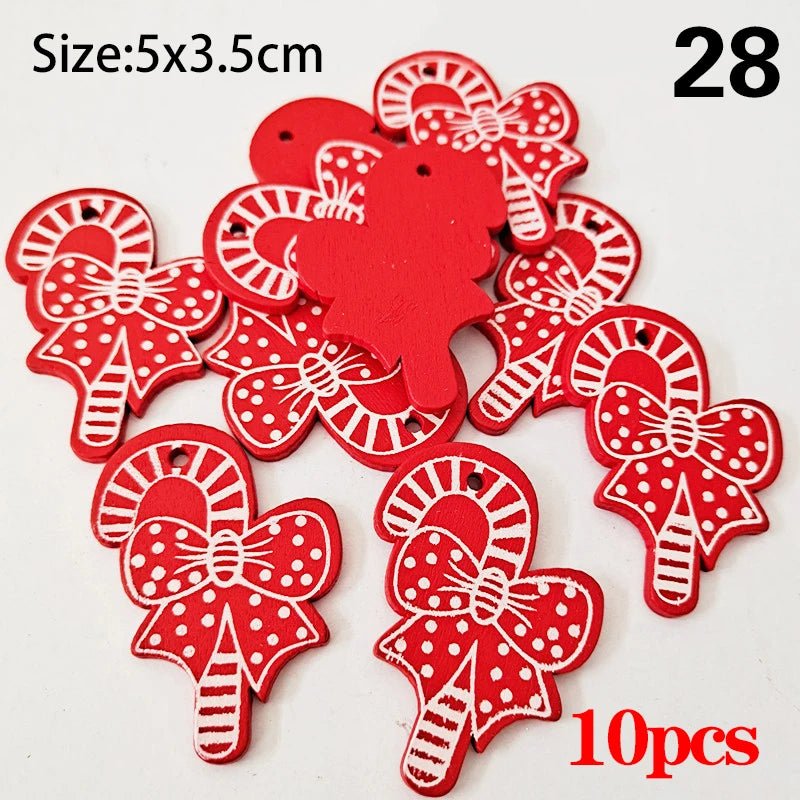 Christmas Wooden Ornaments Hanging Pendants - Festive Fancies