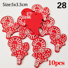 Christmas Wooden Ornaments Hanging Pendants - Festive Fancies