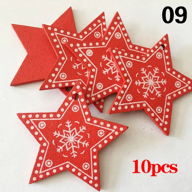 Christmas Wooden Ornaments Hanging Pendants - Festive Fancies