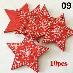 Christmas Wooden Ornaments Hanging Pendants - Festive Fancies