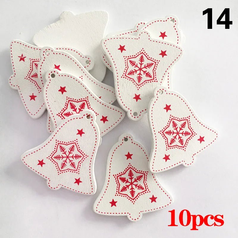 Christmas Wooden Ornaments Hanging Pendants - Festive Fancies